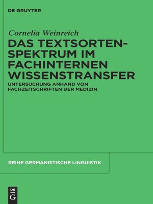 cover image of Das Textsortenspektrum im fachinternen Wissenstransfer